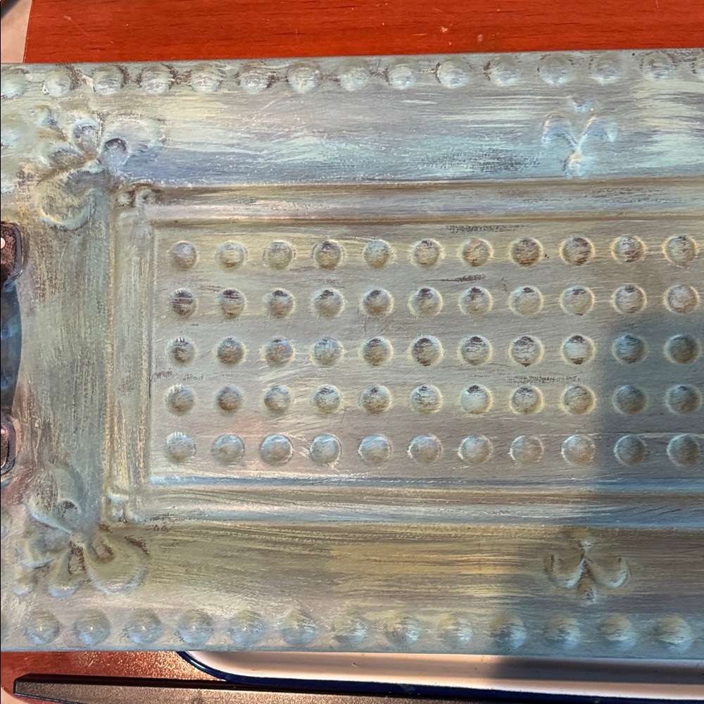 Rustic Metal Tray with Handles - Picture 9 of 16